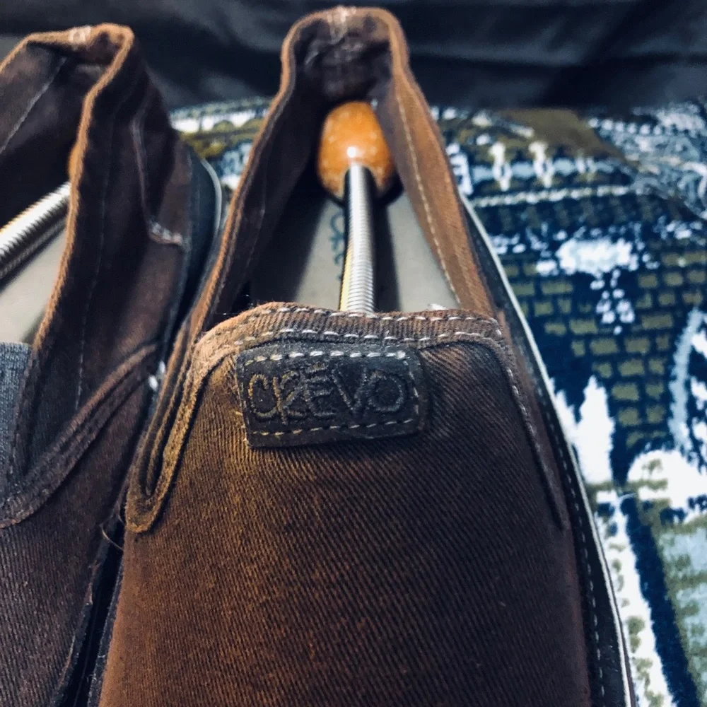 Crevo Brown Slip-On Canvas Loafers